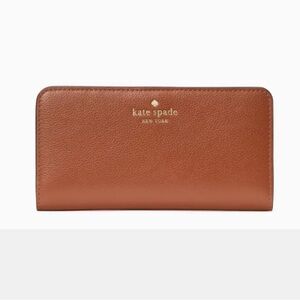 Kate Spade Bailey large slim wallet in Warm Gingerbread NWT